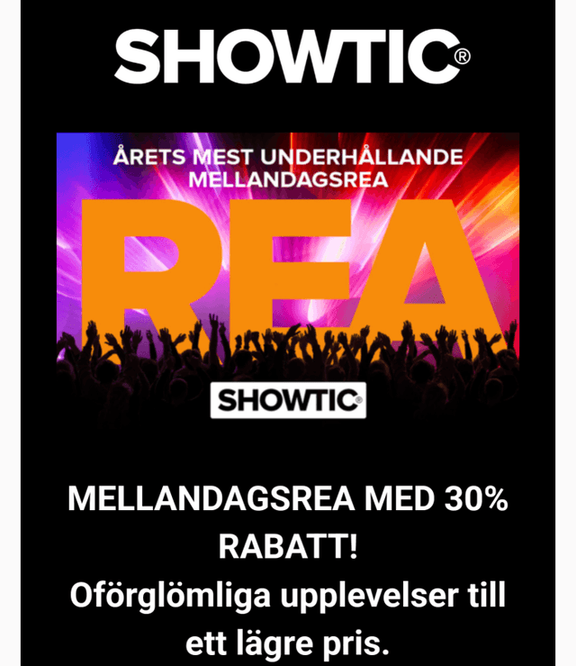Showtic - Fynda biljetter under Mellandagsrean