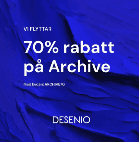 Flyttrea: Få 70 % på Archive-kategorin hos desenio