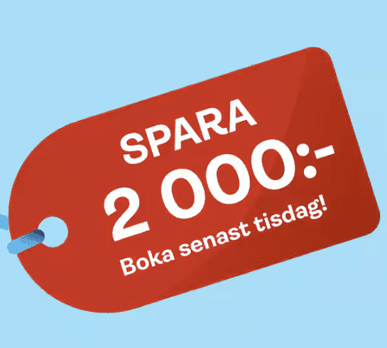 2 000 kronor rabatt på resor i juni, juli & augusti hos TUI