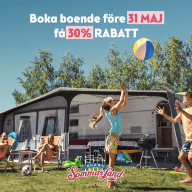 Få 30 % rabatt på Skara Sommarlands boendepaket