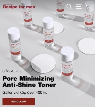 Recipe for Men Anti-Shine toner på köper vid köp över 400kr
