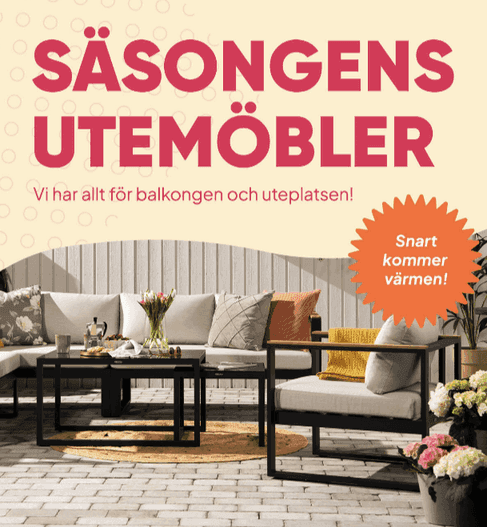 40 % rabatt på utvalda utemöbler hos Trademax