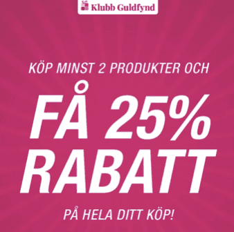 Köp minst 2 produkter hos Guldfynd och få 25 % rabatt