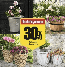 30 % på planteringskrukor hos ÖoB