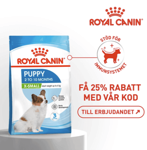 Få 25 % rabatt på valpfoder hos Royal Canin