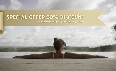 30% rabatt på dagspapaketet Honulele Spa Retreat!