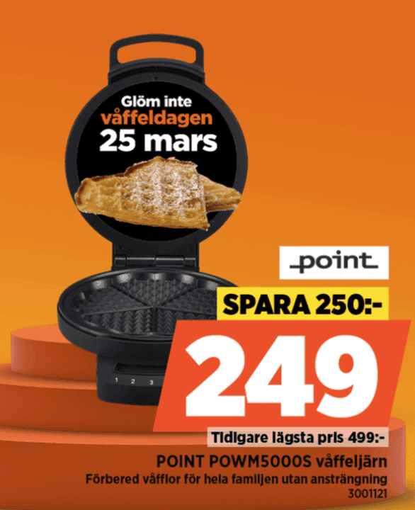 Bara idag: Point POWM5000S våffeljärn hos Power