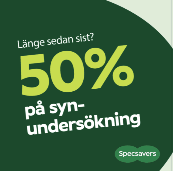 Spara 50 % på en synundersökning hos Specsavers