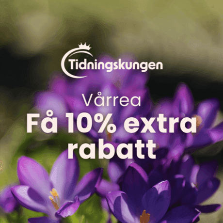 Få 10 % extra rabatt på Tidningskungen.se