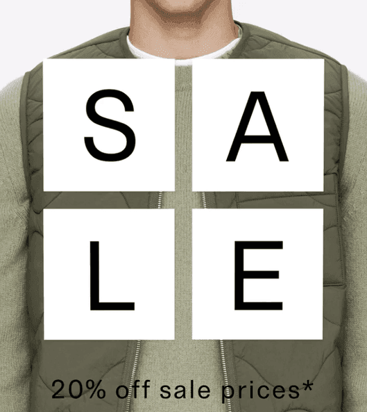 20 % extra på reapriser hos Arket vid köp av två varor