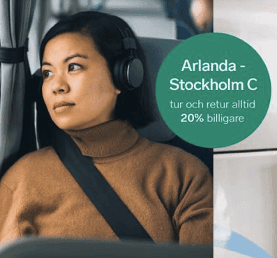 Arlanda - Stockholm C tur och retur alltid 20 % billigare