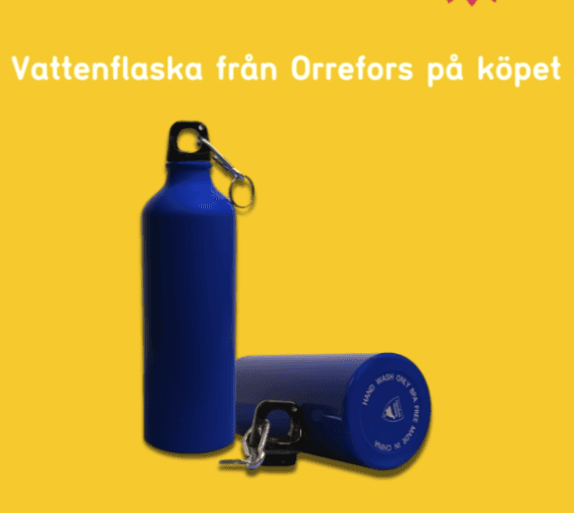 Få vattenflaska från Orrefors på köpet hos inkClub