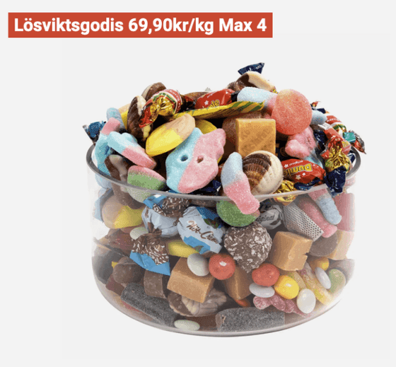 Billigt lösgodis hos ÖoB