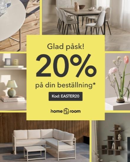 20% rabatt hos Homeroom - inklusive outleten