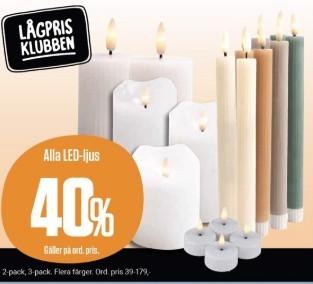 40% rabatt på alla LED-ljus hos ÖoB