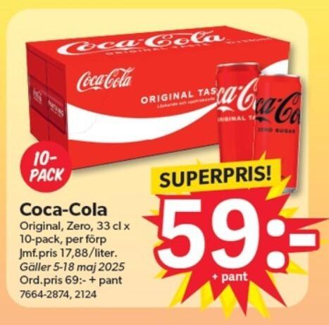 DollarStore - Coca-Cola 10-p 59.50 + pant