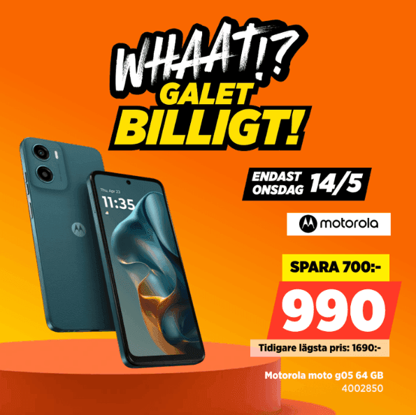Motorola Moto G05 64GB För endast 990kr