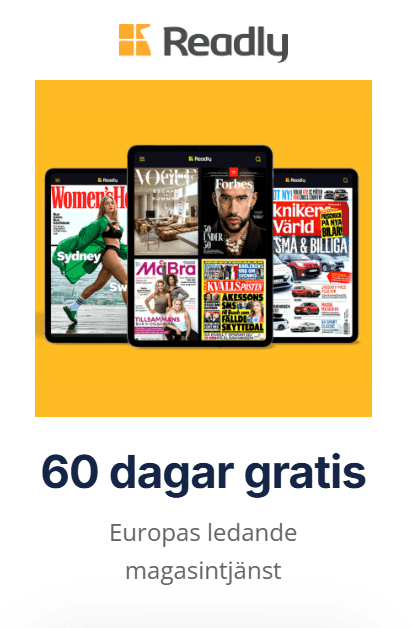 Readly - Prova 75 dagar gratis