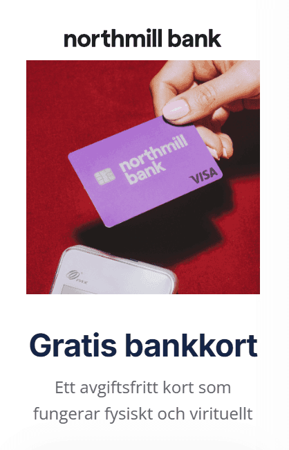 Gratis Bankkort från Northmill - Exklusiv Förmån