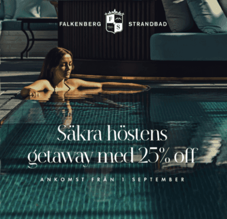 25 % på höstens getaway hos Falkenberg Strandbad