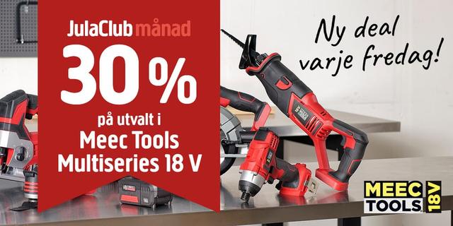 30% på utvalt i Meec Tools Multiseries 18 V hos Jula