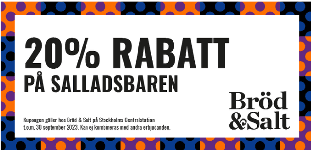 20% rabatt på salladsbaren - Bröd & Salt