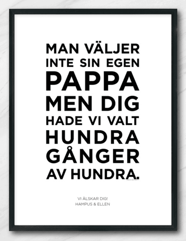 Fin poster som present till pappa - barntavlor.se