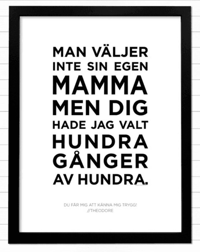 Fin poster som present till mamma - barntavlor.se