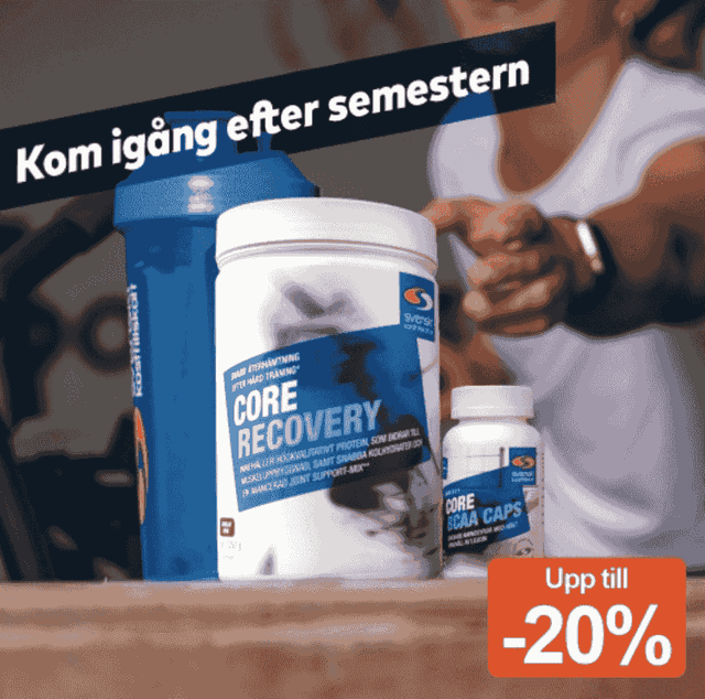Kom igång efter semestern - upp till 20% rabatt på utvalt för muskeluppbyggnad