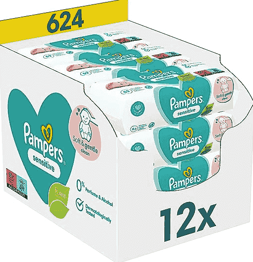 Pampers Sensitive Våtservetter 12 pack - Amazon