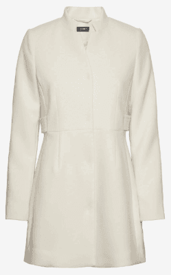 Waisted coat with inverted lapel collar